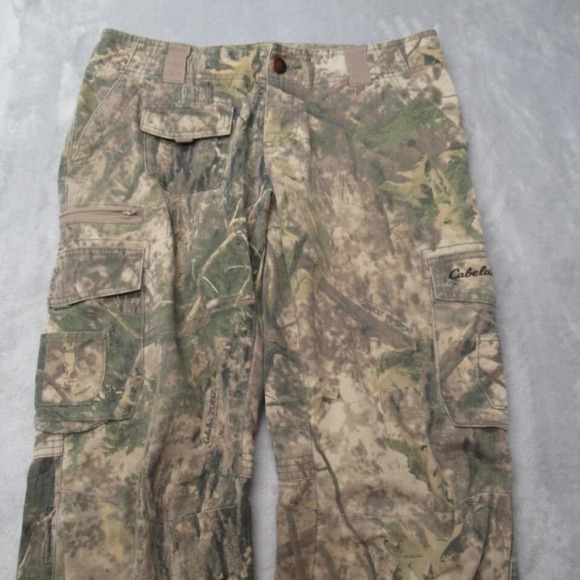 Cabelas Camo Pants Womens 6 Belted Cargo‎ Duck Hunting Woodland Bootcut 32x30 - Picture 4 of 15